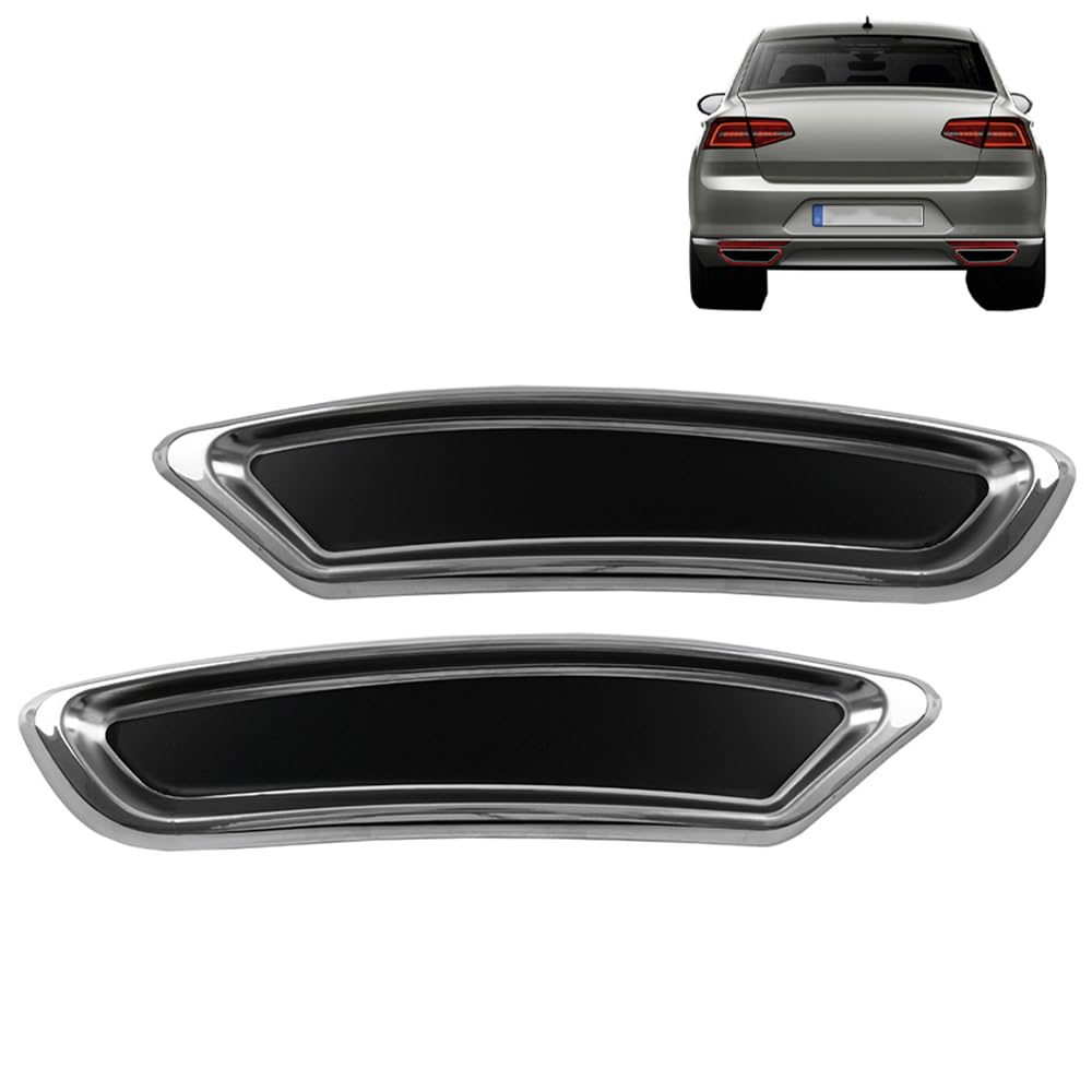 ROBUST 2x Chrom Edelstahl Auspuffrahmen Blenden für Volkswagen Passat B8 2014-2019