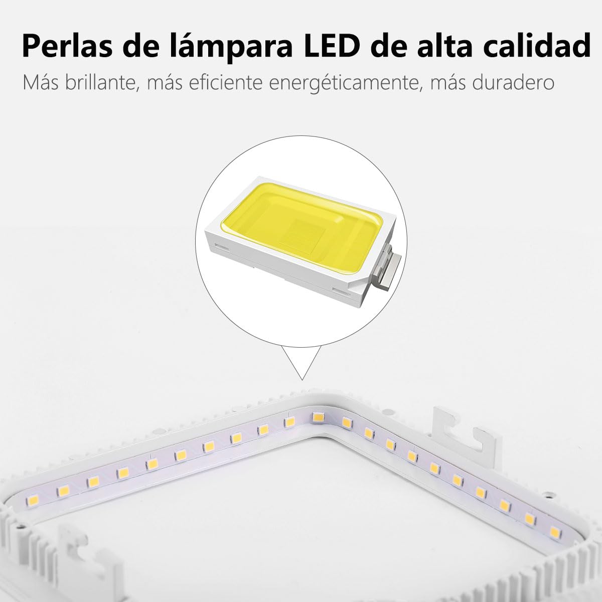 5er 9W Panel LED Lámpara de techo cuadrada blanca Foco empotrable regulable, extremadamente plano, 220V 720Lumen (3000k, panel cuadrado de 9w)