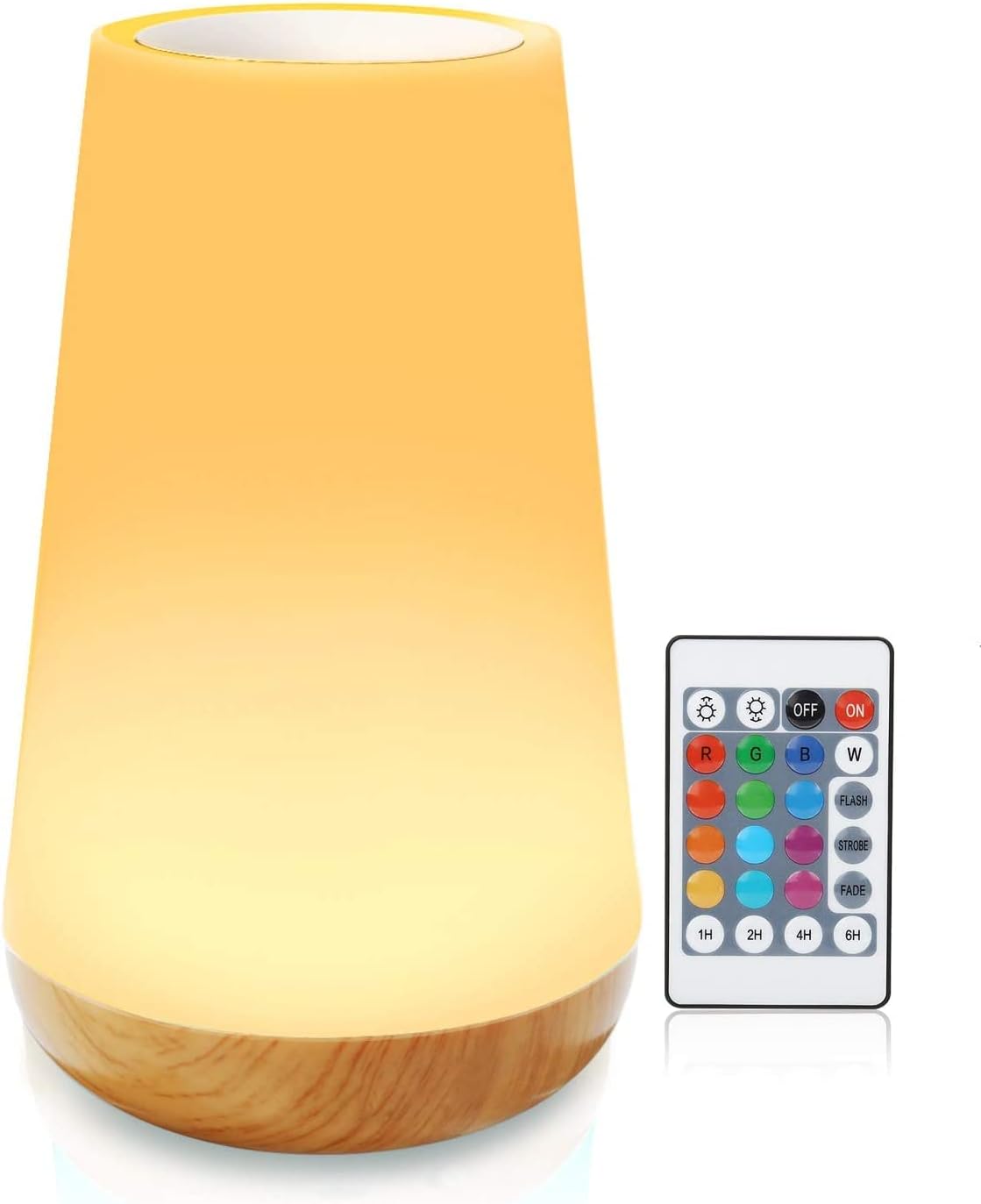 SKY-TOUCH LED Bedside Lamp, Colorful Night Light, Rechargeable Dimmable Color USB Night Lamp with Touch Control Adjustable Brightness Remote Control for Bedroom, Kid's Room and Living Room