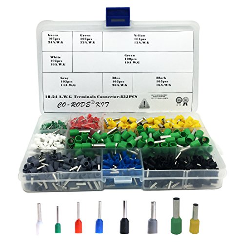 Wire Connectors, CO RODE 835pcs Wire Terminal, Ferrule Wire Crimp Connectors, Assortment End Terminal Set