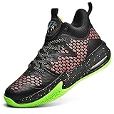 ASHION Kinder Basketballschuhe Jungen Basketball Schuhe Sneaker Mesh Tennis Schuhe für Kinder Hallenschuhe,Rot,40 EU