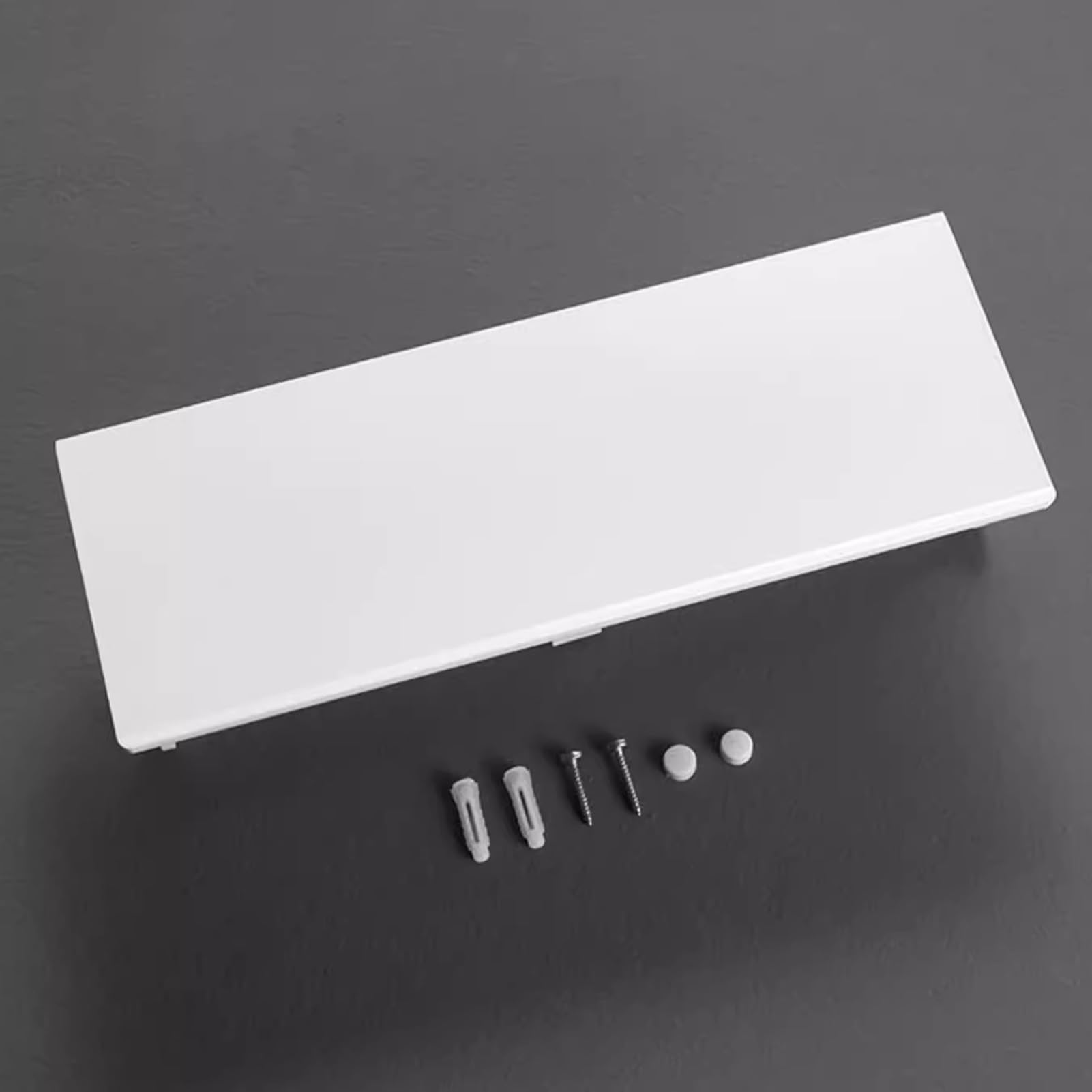 Uchwyt na papier toaletowy do łazienki, White Space Aluminiowy uchwyt ścienny na papier toaletowy z podwójną rolką i półką do łazienki