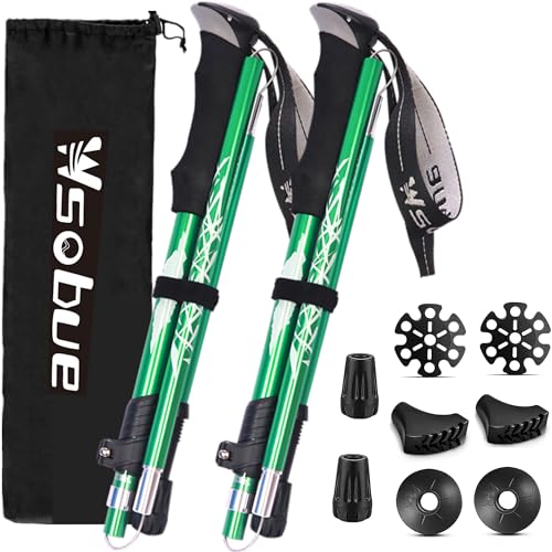 Bastoncini da Trekking,Bastoncino da Trekking Pieghevoli 5 Senzioni in Alluminio 7075, Telescopici...