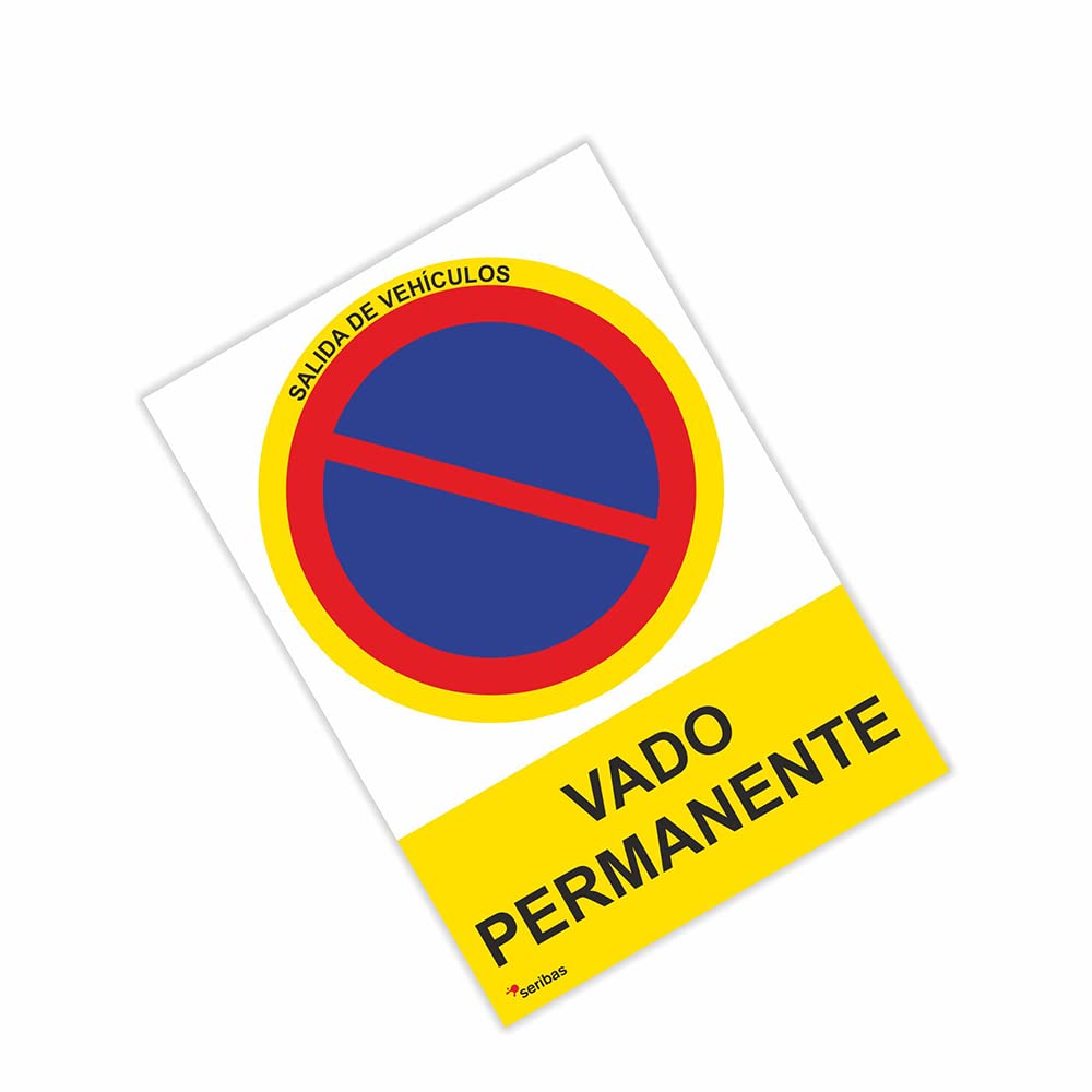 Cartello Vado Permanente 21x30 Cm In PVC Rosso - Certificato ISO 7010, Alta Visibilità, Resistente Alle Intemperie
