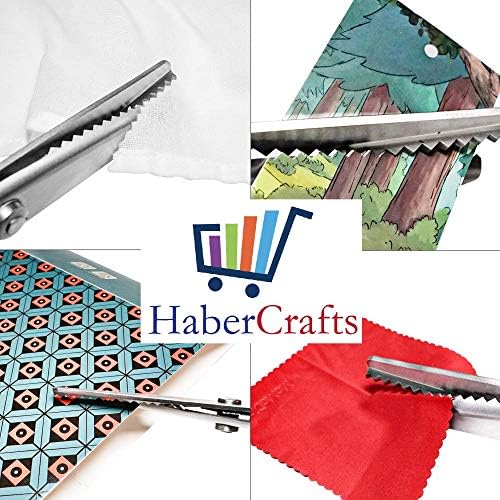 Pinking Shears Dressmaking Fabric Scissors Dress Making Scissors Cutting Zig Zag Pattern Serrated Sewing Scissor Stainless Steel Precision Tailors Scissors 23cm
