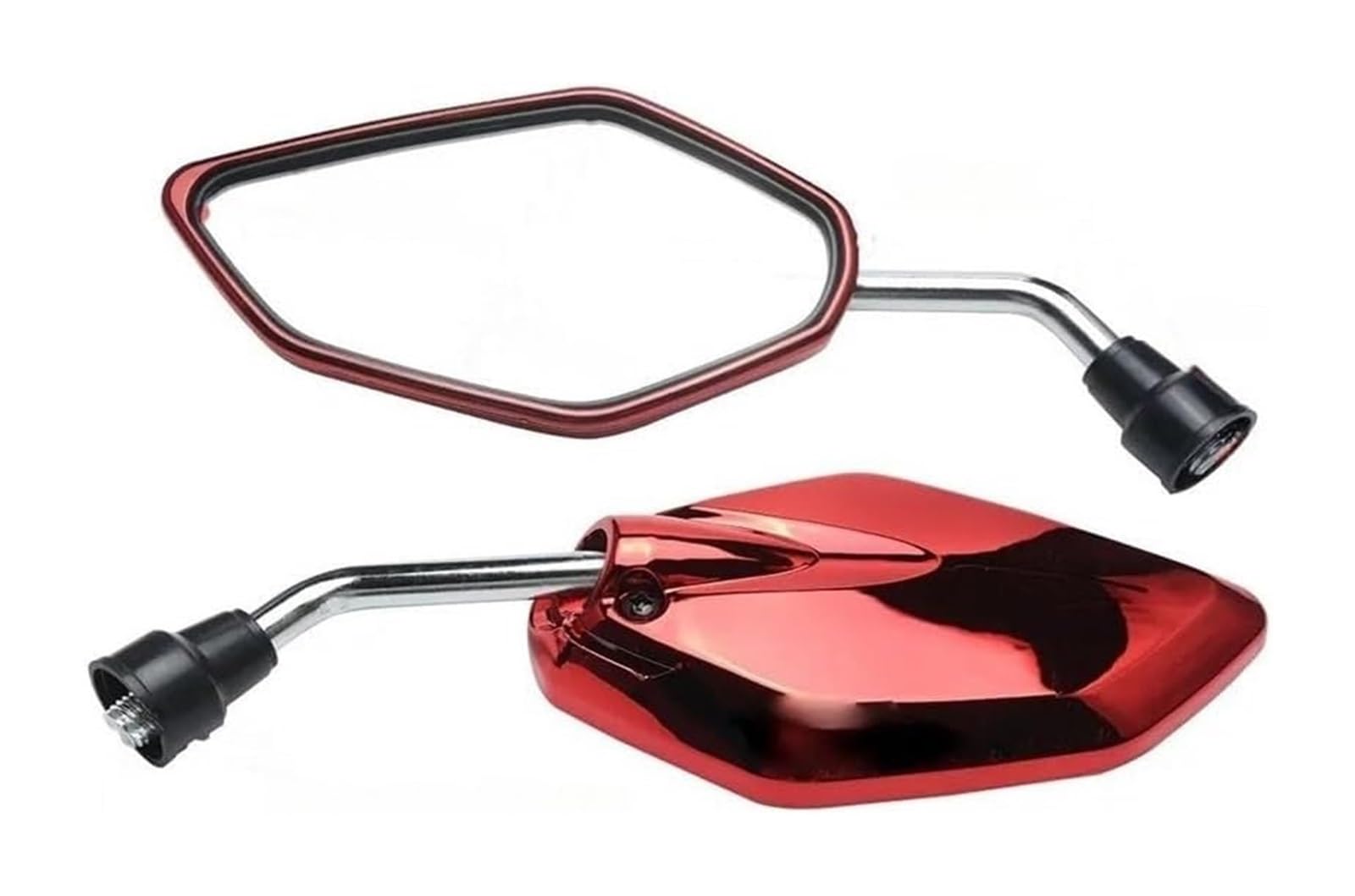 Espejo retrovisor de motocicleta universal ajustable para scooter rojo 7