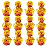 【Cupcake wrapper set】12 cupcakes wrapper y 12 cupcake toppers , perfectas para fiestas con fiestas temáticas de Winnie the Pooh.