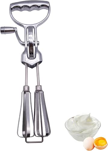 Stainless Steel Egg Beater Manual Hand Mixer Hand Crank Manual