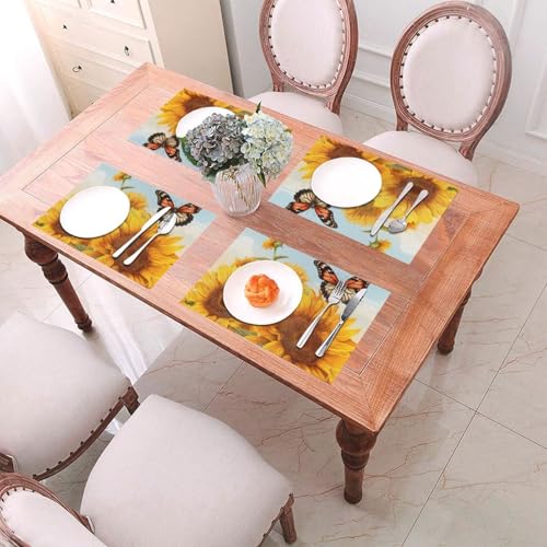 Sets de table tissés en PVC lavables pour protéger des taches - 3