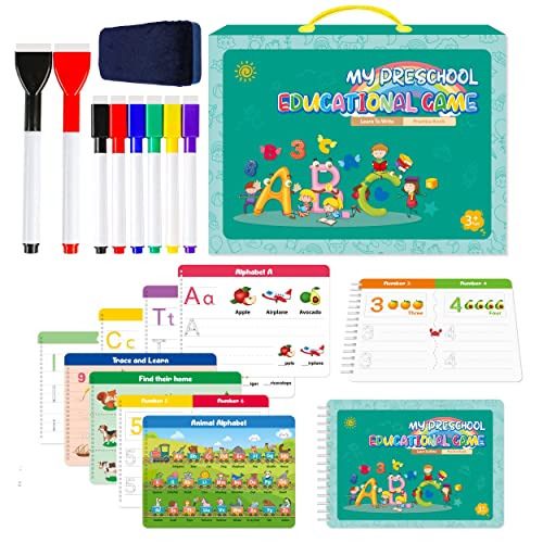 Preschool Learning Activities:Handwriting Practice for Kids 3 Year Old|Busy Book for Kids 2-5 Years|Toddler Learning Games for 2-5 Year Old Boys Girls|Montessori Educational Toys for Boy Girl Age 2-5