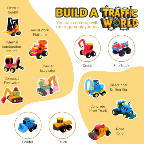 Air Dry Clay Kit for Kids – 12 Pack Construction Vehicles Modeling Clay Set — view 2