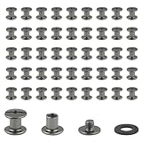 MABAHON シカゴスクリュー 45組セット M5*6mm コンチョ ネジ式 レザークラフト 金具 シカゴネジ DIY ハンドメイド リベット 帳ビス アルバム メニュー 金具 パーツ 革製品 ベルト 手芸 手作り パーツ ブラック