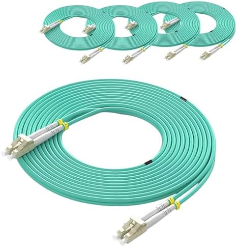 LC to LC Fiber Patch Cable, OM3 Multimode 1M/3ft 5Pack, 10G/40G Duplex 50/125µm, LSZH Jacket for Data Center/SFP+ Transceivers - Corning Fiber & Zirconia Ceramic