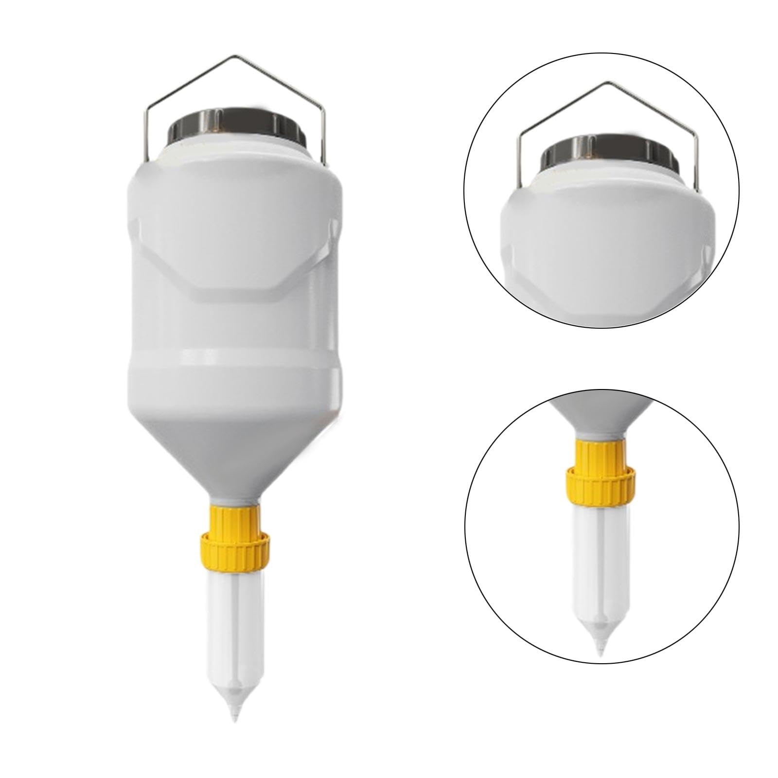 Dispenser, Dispenser di Ketchup, 3 Litri, Strumento per Spremere Patatine Fritte, Spremere da Appendere per La Cucina, Giallo