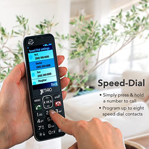 Jethro Sc490 Unlocked 4G Cell Phone For Seniors & 6-Month Unlimited Talk & Text Plan, Big Buttons, Large Screen, Loud Volume, Charging Dock, Dumb Phone For Elderly, Kids & Minimalist, Fcc Certified #TOP4