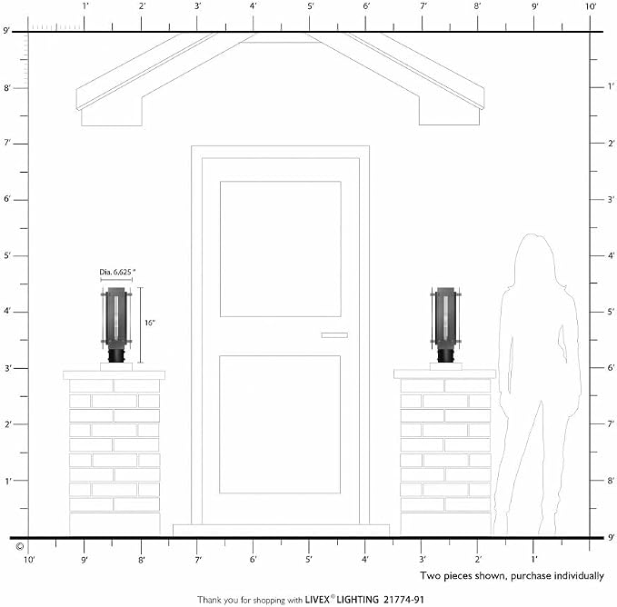 Lámpara de Pie Exterior Livex Satin Brass 1 Luz miniatura 7