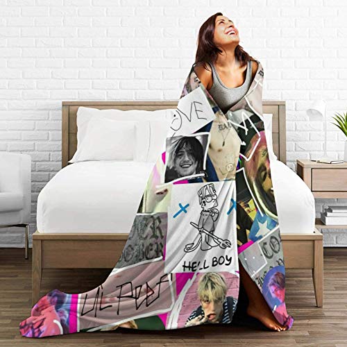 Cnaowhg Lil Blanket Peep Rapper Flannel Blanket Hippie Psychedelic Art 3D Printed Soft Shaggy Throw Blanket All Season Warm Blanket For Couch Sofa Bedroom Decoration 60"X50" #TOP4