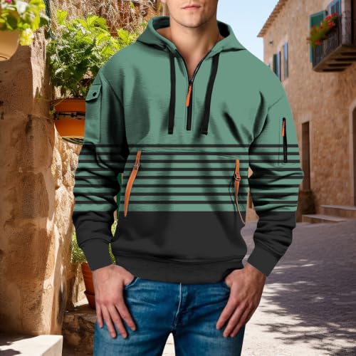 Sudadera anti UV hombre con capucha de manga larga verde talla XL 3D 2