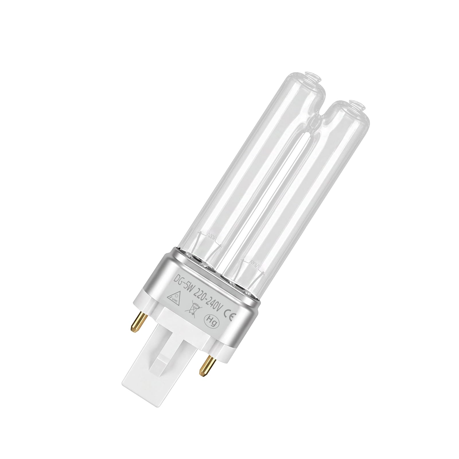 Liuyife 5W G23 2PIN UV Disinfection Lamp, UVC Compact Bulb, Tube UV Disinfection Filter, Suitable for Cleaning and Purification of Park Ponds, Fish Tanks, Garden Fish Ponds