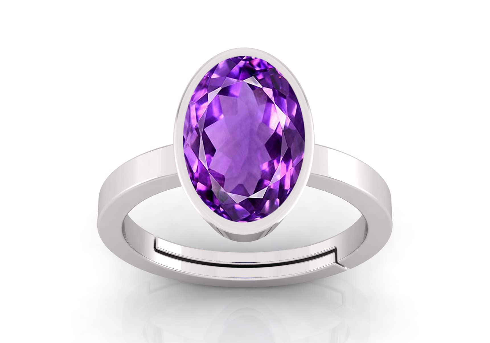 Amethyst Katela Ring Original Certified Natural 8.25 Ratti 7.50 Carat Amethyst Stone Ring Astrological Birthstone Adjustable Ring (A149)-image-11
