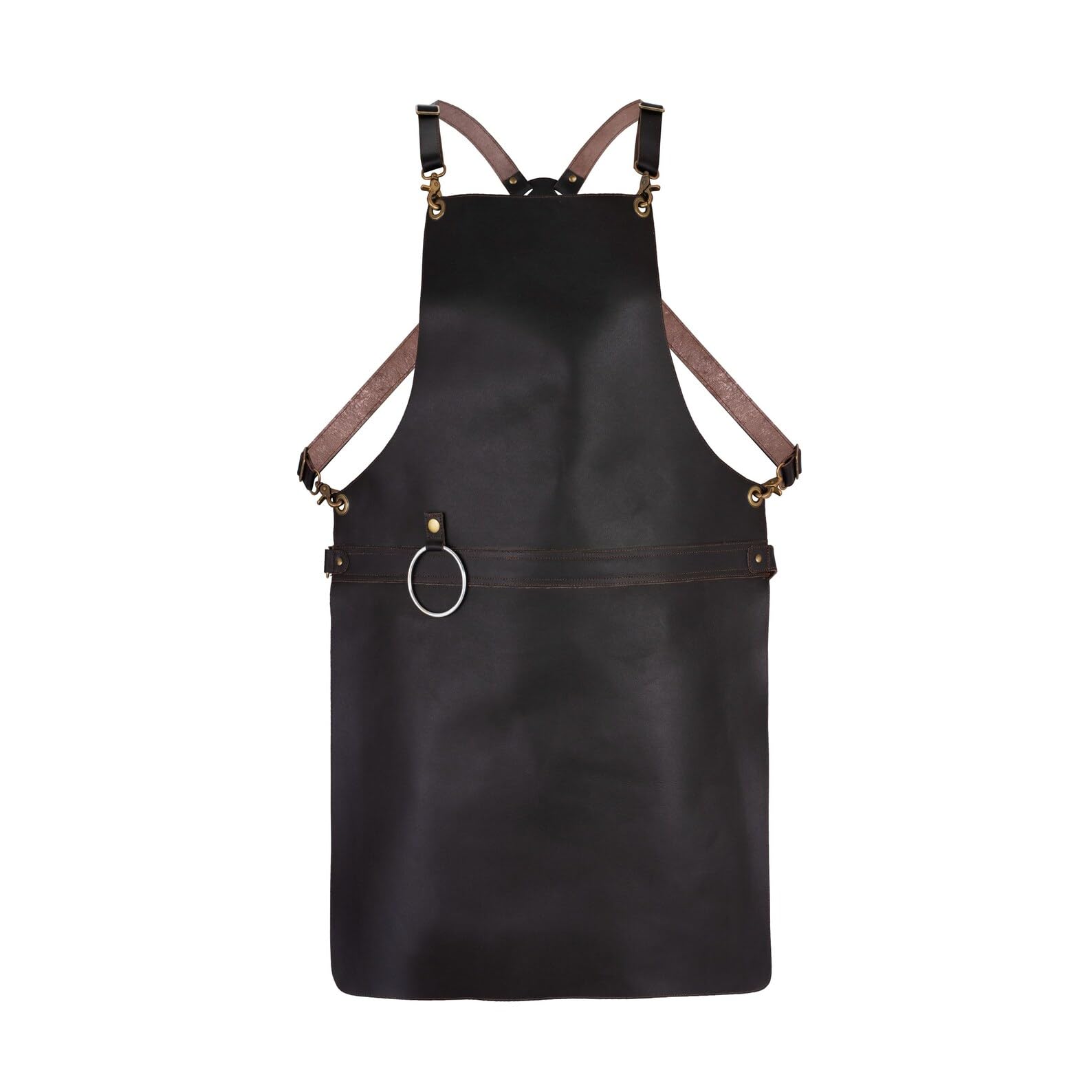 Leathershire Chocolate Brown Full Grain Leather Without Pockets Apron Bbq, Chef, Blacksmith, Butcher, Woodwork Apron (Chocolate Brown)