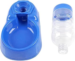 Dog Waterer Pet Food Feeder and Water Dispensers Water Dispenser Bowl Gravity Water Bowl for Dogs Cats (Blue)