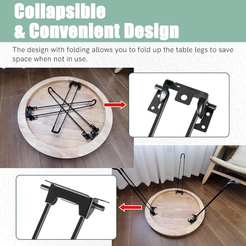 Patas metálicas plegables de 32cm para proyectos DIY en sillas, mesas de centro y bancos 4