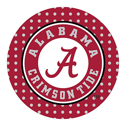 R and R Imports, Inc Alabama Crimson Tide Collegiate 4 Inch Round Trendy Polka Dot Magnet Officially Licensed Collegiate Product
