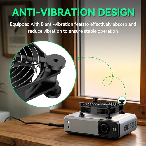 Image of USB Computer Fan, 120mm USB Fan with 3 Speeds Controller Small PC USB Fans for Cooling Cabinet Case Receiver Server DVR Greenhouse TV Router Xbox PlayStation