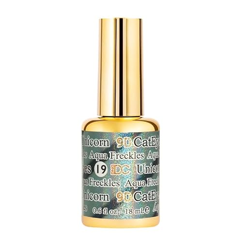 DND DC 9D Cat Eye Gel Polish DND 9D Cat Eye Smoothie, Unicorn, Creamy Collection (#19- Aqua Freckles, 0.6 OZ)