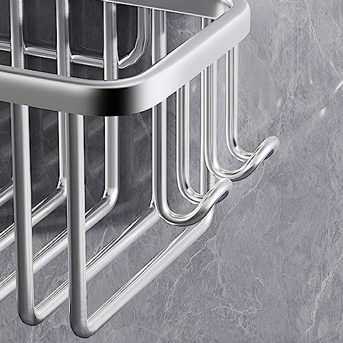 Étagère de douche suspendue sans perçage en acier argent pour cabine