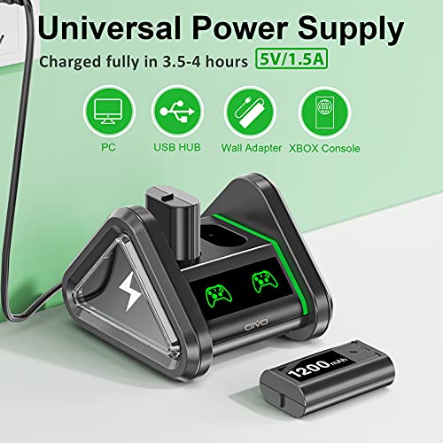 Pacote de bateria recarregável com estação de carregamento para Xbox, 2 baterias recarregáveis de 12