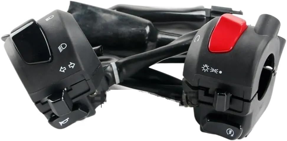 Motorcycle Handlebar Control Switch Horn Turn Signal Headlight Electrical Start Switches with Harness Fit for Haojue DR150 DR 150 Model replacement(Left and Right)