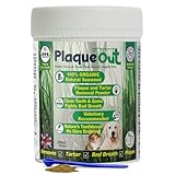 PLAQUE OUT Vasetto da 200 g, per rimuovere la placca tartaro per cani e gatti, 100% naturale e biologico, per la cura dei denti dell'alito cattivo e delle gengive degli animali domestici, vaso più