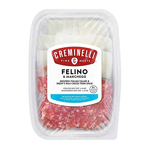 Creminelli Fine Meats Sliced Felino and Manchego, 2.2 Ounce -- 12 per case.