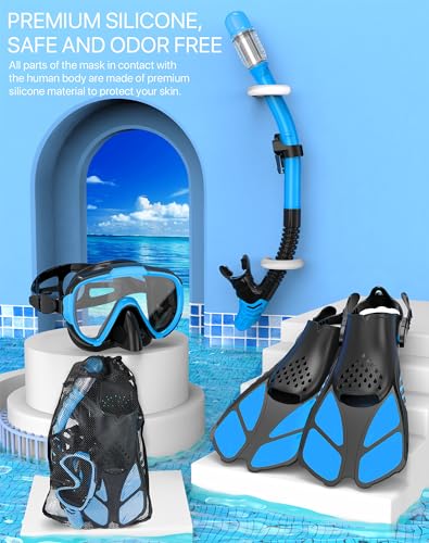 Ubekezele Equipamento De Mergulho Com Snorkel Para Adultos, Homens E Mulheres, Conjunto De Snorkel 4