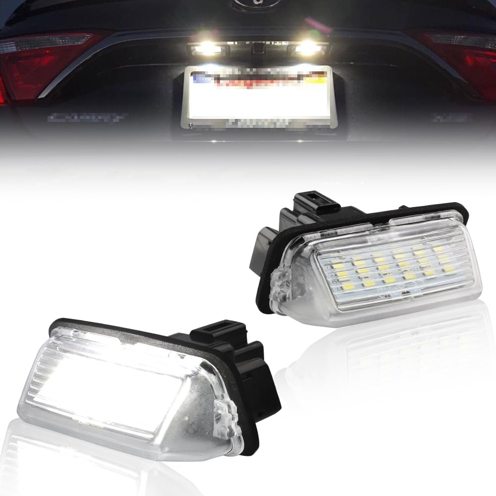 LED Luci Targa per T-oyota GR Y-aris C-amry A'uris C'orolla E210 - 6500K Xenon, Durevole ed Efficiente, Canbus Senza Errori 18 SMD, 2 Pezzi