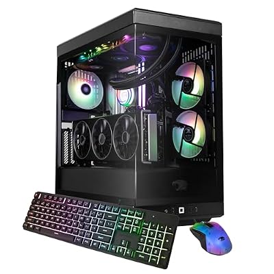 iBUYPOWER Y40 PRO Black Gaming PC Desktop Computer AMD Ryzen 9 9900X CPU, AMD Radeon RX 9070XT 16GB GPU, 32GB DDR5 RGB 5200MHz RAM, 2TB NVMe SSD, Windows 11 Home, Gamer Keyboard, Mouse - Y40BA9R97XT01