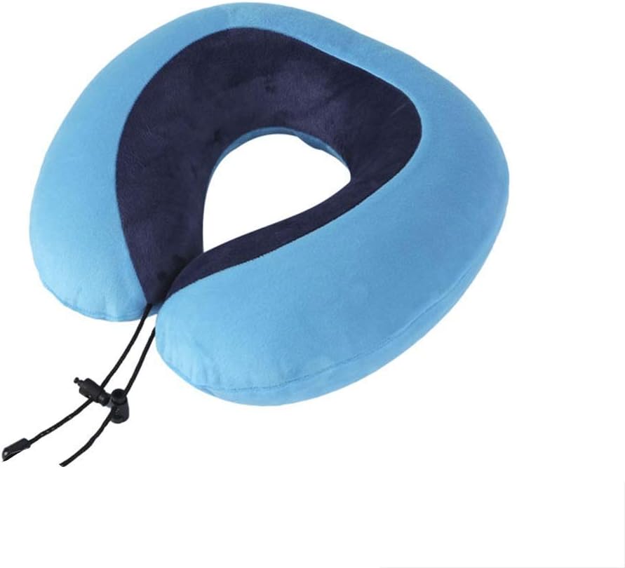 Neck Protective Travel Pillow, Memory Foam Inflatable U-Shaped Kit with Coral Fleece Cover,Comfortable