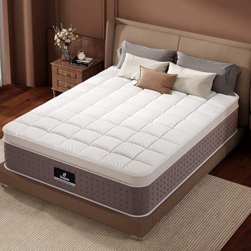 Image of King Size Mattress 14 Inch, Hybrid King Mattress in a Box, Medium Firm Mattresses with Individual Pocket Springs and Soft Memory Foam for Cooler Sleep, Pressure Relief, Edge Support, 365-Night Trial