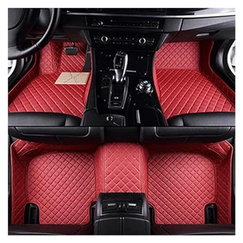 SADQRG Alfombrillas Coche para Peugeot 508 2011-2018 Años Detalles Interiores para Auto Alfombra Alfombrillas Personalizadas para Auto Alfombrillas Coche Juego(Rojo)