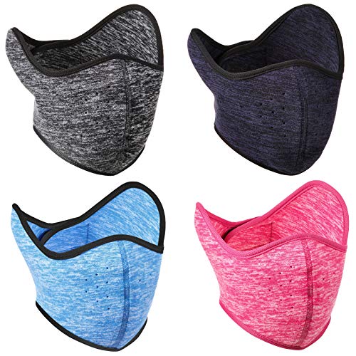 4 Pieces Earflap Half Face Covering Winter Ski Face Covering Windproof Half Balaclava for Outdoor Sports (Colorful) 4 Pieces Earflap Half Face Covering Winter Ski Face Covering Windproof Half Balaclava for Outdoor Sports (Colorful)
