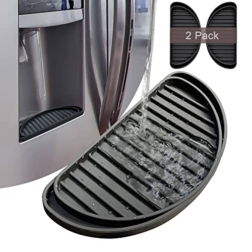 KindGa Refrigerator Drip Tray Catcher - Mini Fridge Drip Tray 2 Pack Black
