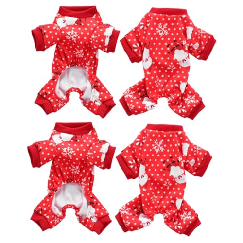 Vêtements de Noël pour chiens HMJGDHX : costume de Père Noël 4 pattes chaud pour chiot