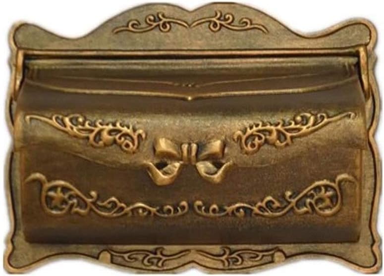 HBJWOV Outdoor Mailbox Wall-Mounted Mailbox European Villa Mailbox Retro Home Wall Can Be Locked Large Mailbox Roadside Post Office Mailbox