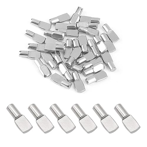 50 Stück Regalboden Träger Stifte, 5 X 19 mm Bodenträger, Regalbodenträger mit Aufbewahrungsbox, für Kleiderschrank, Schrank, Regal