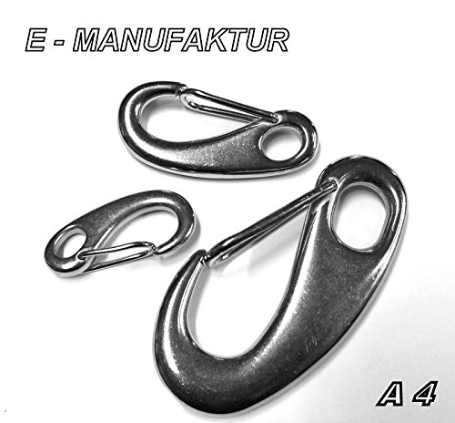 Preisvergleich Produktbild EDELSTAHL A 4 -SCHNAPPHAKEN, 50mm , 70mm , 100mm , ROSTFREI, NIRO,KARABINERHAKEN (50mm)