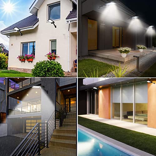 Hulppre 138Leds Bright Solar Flood Lights Outdoor Motion Sensor With Remote Wider Illuminated Area/4 Light Modes/Adjustable Bracket Ip65 Waterproof Security Light For Wall,Yard,Patio,Fence,Gutter,Shed #TOP1