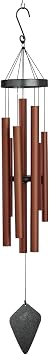 Red Carpet Studios SkyChord Precision-Tuned Wind Chime Aluminum Tubes with Iron Canopy, 50" Long x 7" Wide, Dark Brown