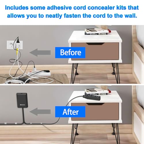 Câble d'extension double ultra plat 6 prises de 1,8m pour une alimentation discrète